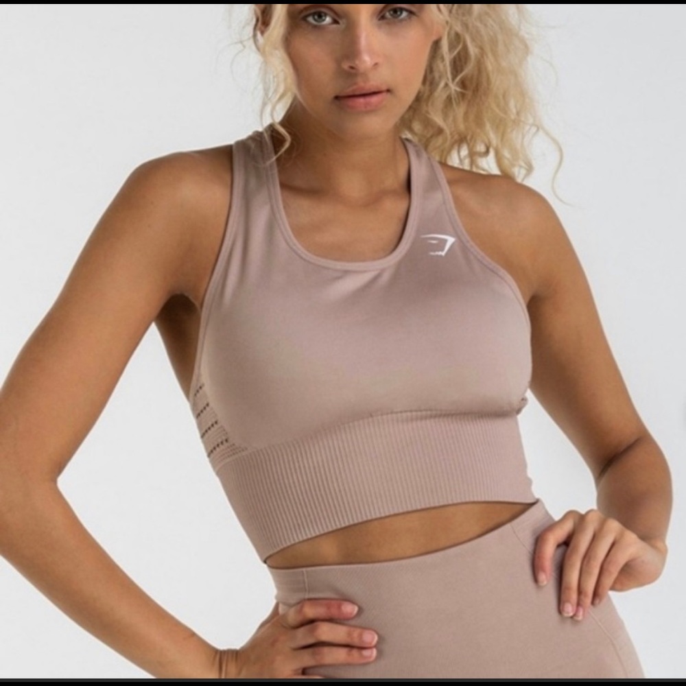 Gymshark Energy Seamless Crop Vest - Taupe - M